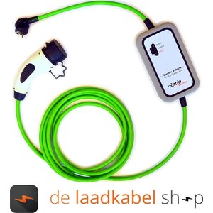 Ratio laadkabels Type 2 female portabel Thuislader Shuko - 10A 1 fase 10 meter