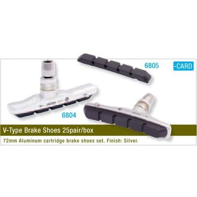 Elvedes V-brake remblokset 72 mm - Alu cartridge