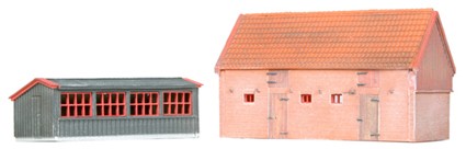 Hünner- und Schweinestall, 1:160, Bausatz aus Resin, unlackiert