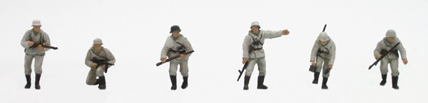 Set 1 Infanterie Winter, 6 Figuren, 1:87, Bausatz aus Resin, unlackiert
