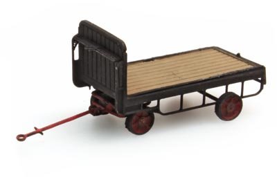 Aanhanger perronkar zwart, 1:160, kant en klaar resin, geverfd