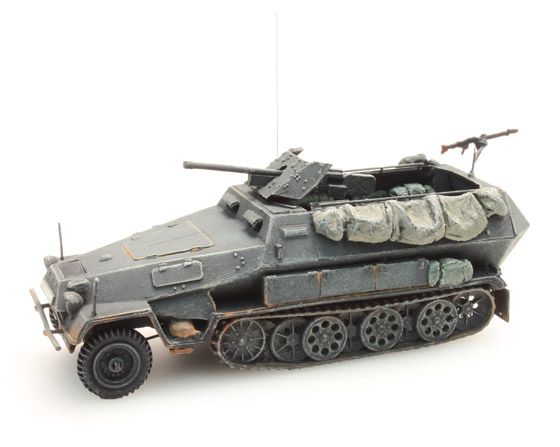 Sd. Kfz 251/10B 3.7 cm. PAK, grau, 1:87 Fertigmodell aus Resin, lackiert