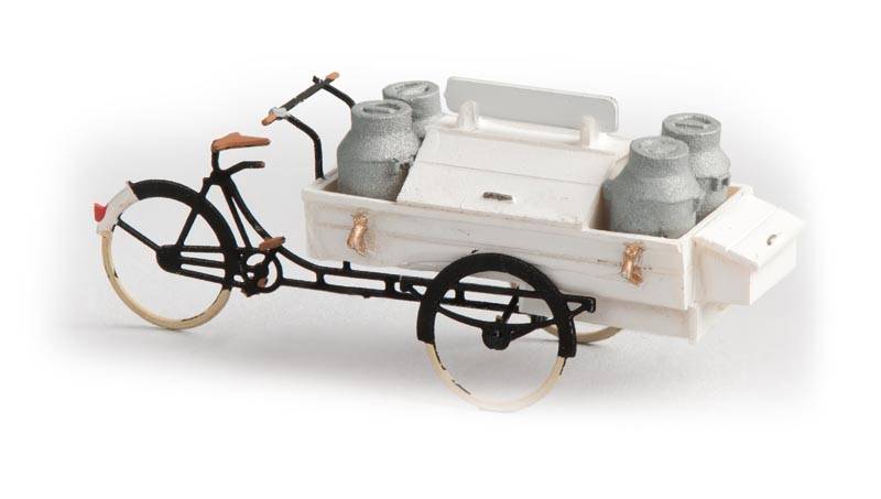 Milchlieferrrad, 1:87, Fertigmodell aus Resin, lackiert