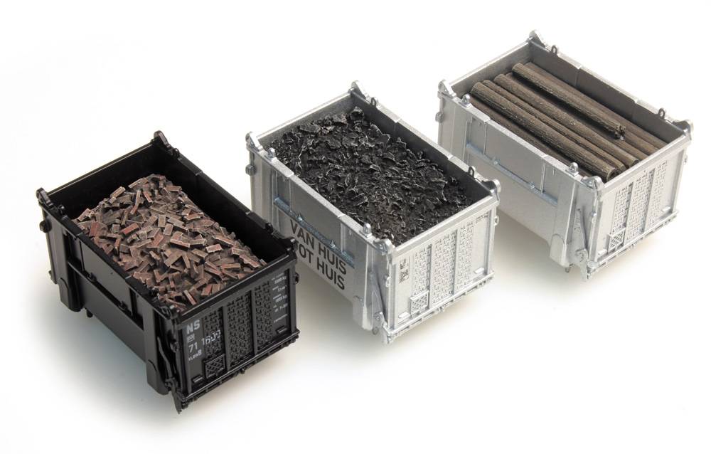 Cargo container: coal, beams, rubble