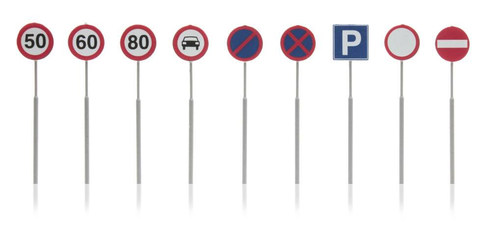 NL Verkehrsschilder: Geschwindigkeit, Parkverbot 9 Stück