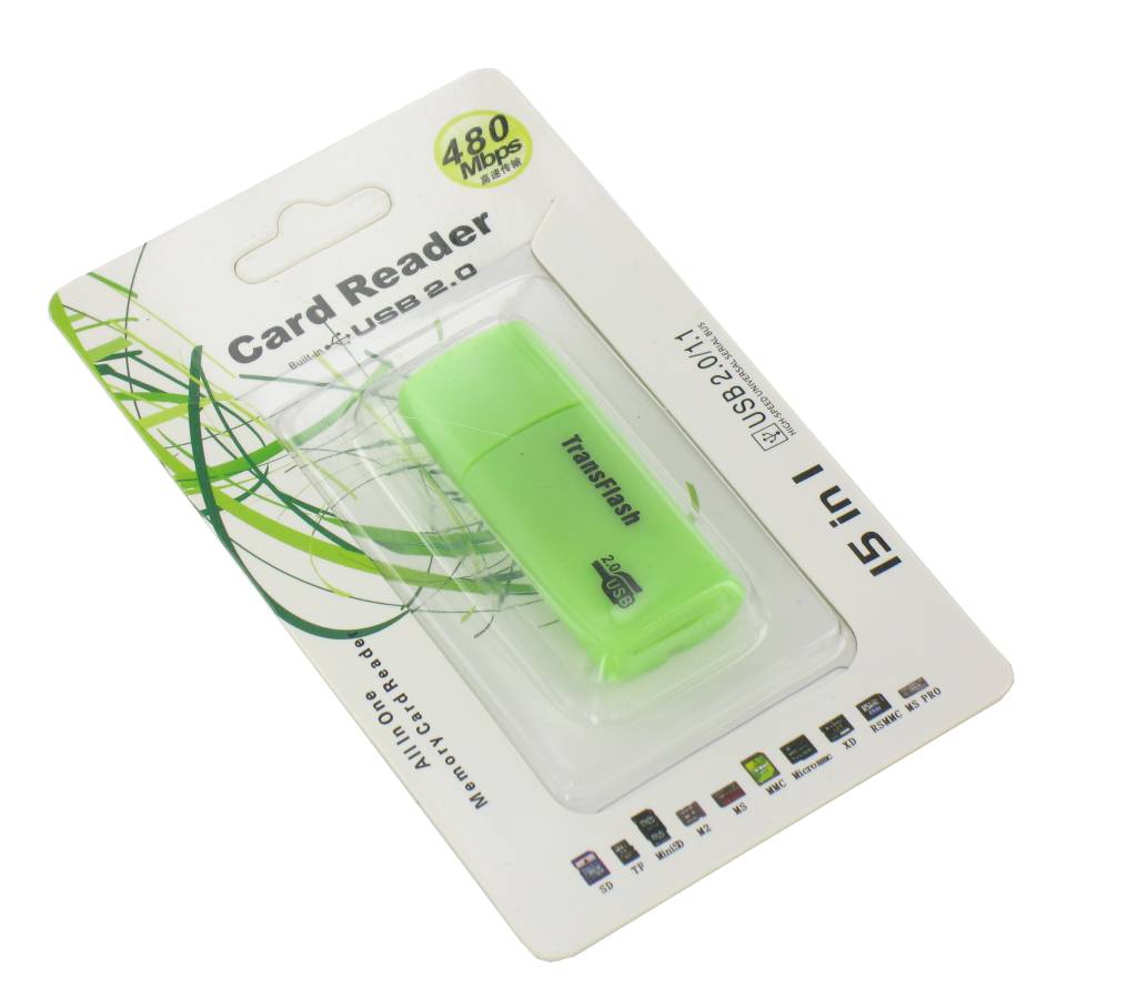 USB 2.0 MicroSDHC Card Reader Groen