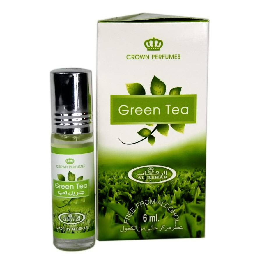 Al Rehab Perfume Oil Green Tea by Al Rehab 6ml - Alcohol 