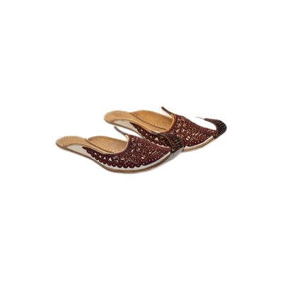 Indian beak shoes - Open Khussa in Red