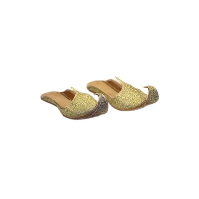 Indische Schnabelschuhe - Offene Khussa in Gold