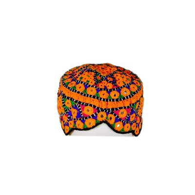Bunte Sindhi Mütze mit Stickerei