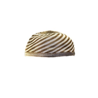 Striped Häkelmütze in Brown / One size fits all