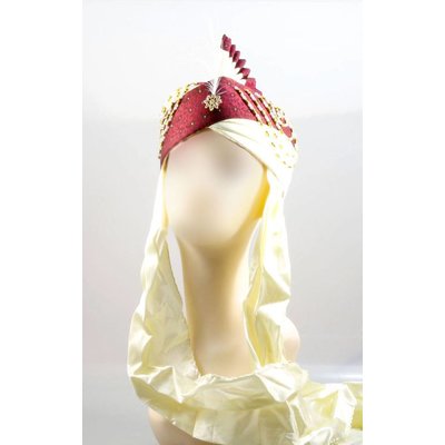 Indischer Hochzeits-Turban mit Feder