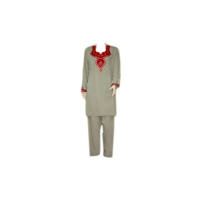 Salwar Kameez Ladies - Mirror Design Green Gray