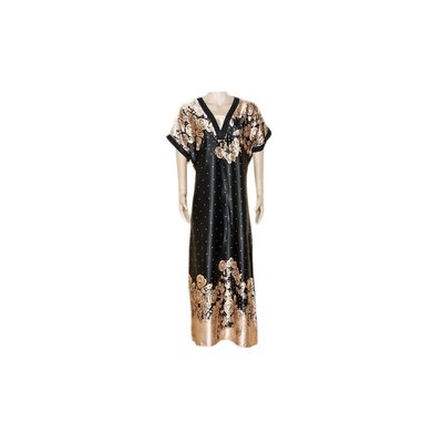 Djellaba Kaftan für Damen in Schwarz - Kurzarm