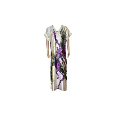 Djellaba Kaftan for Women in Purple - Short Sleeve