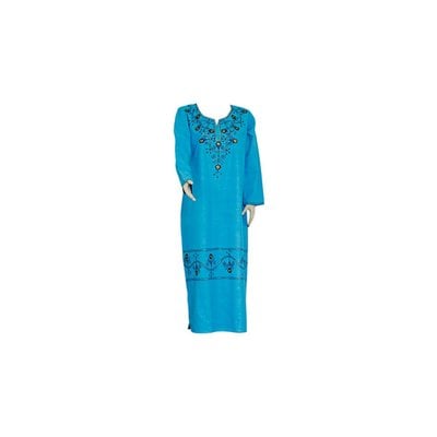 Djellaba Kaftan für Damen in Türkis mit Stickerei