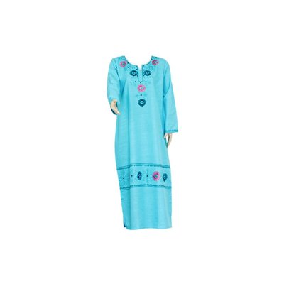 Djellaba Kaftan für Damen in Hellblau mit Stickerei