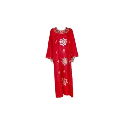 Djellaba Kaftan für Damen in Pinkrot mit Stickerei