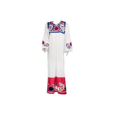 Arab Jilbab Kaftan - Two-tone with colorful embroidery