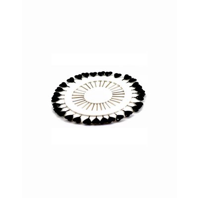 Headscarf needle set Heart in Black