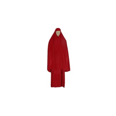 Abayah coat with Khimar in Red - Three-piece set
