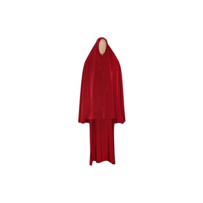 Abayah Mantel mit Khimar - Warmes Set in Rot