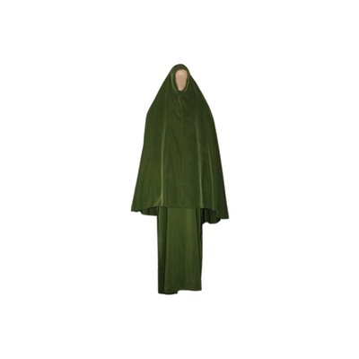Abayah Mantel mit Khimar - Warmes Set in Grün