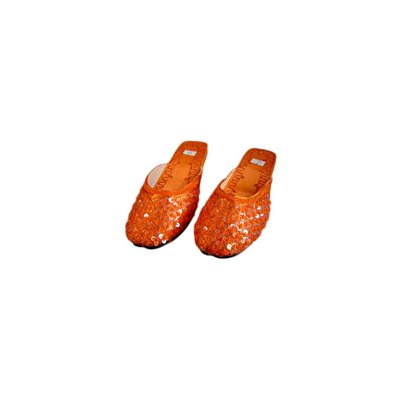 Orient-Pantolette mit Pailletten in Orange