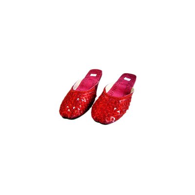 Orient-Pantolette mit Pailletten in Karminrot