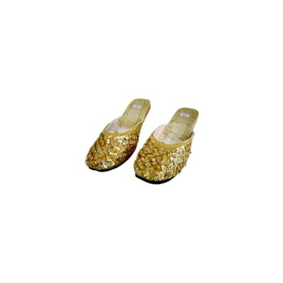 Orient-Pantolette mit Pailletten in Goldgelb
