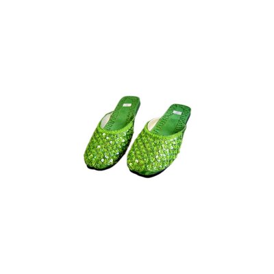 Orient-Pantolette mit Pailletten in Grün