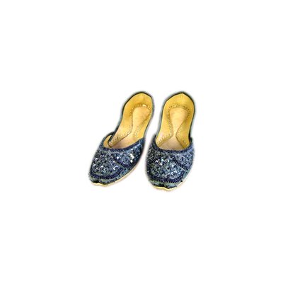 Oriental sequined ballerina shoes made of leather in Dark Gray