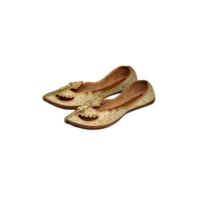 Traditional Khussa for women with embroidery - gold