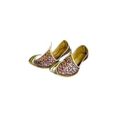 Traditional Khussa for women with embroidery - Red Gold