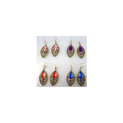 Earrings with rhinestones in gold - Kathra