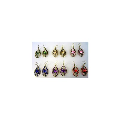 Earrings with colorful rhinestones - Orient