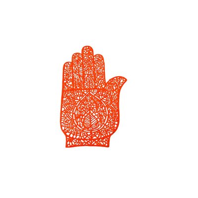 Selbstklebende Hennaschablone - Hand