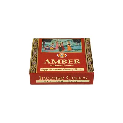 Darshan Incense cones Amber scent with holder (10 piece)