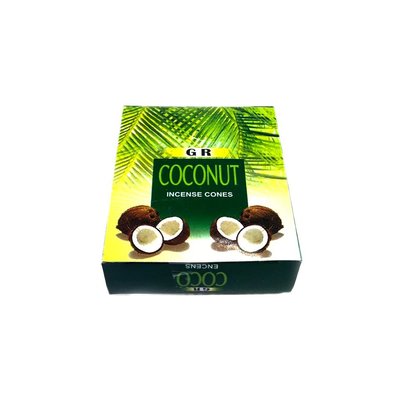Incense cones coconut scent with holder (10 piece)