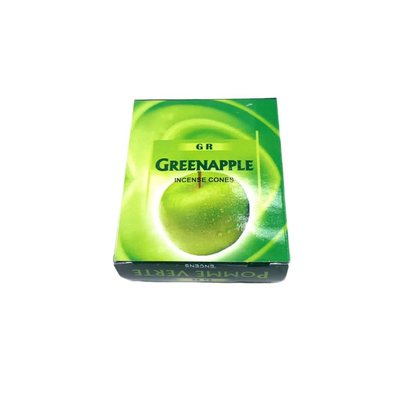 Räucherkegel Grüner Apfel mit Halter (10 Stück)