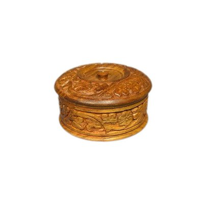 Small wooden box with carvings in Sheesham