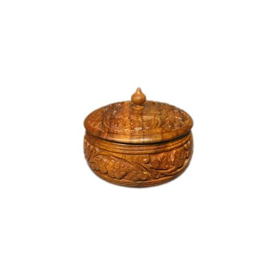Kleine Holzdose mit Untersetzern aus Sheeshamholz
