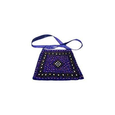 Shoulder bag with mirrors in blue