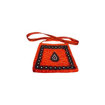 Shoulder bag with mirrors in red