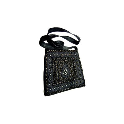 Shoulder bag with mirrors in black