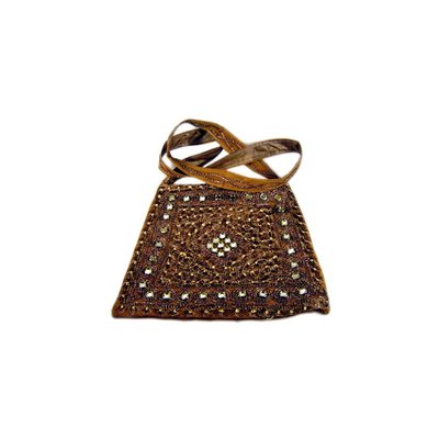 Shoulder bag with mirrors in brown