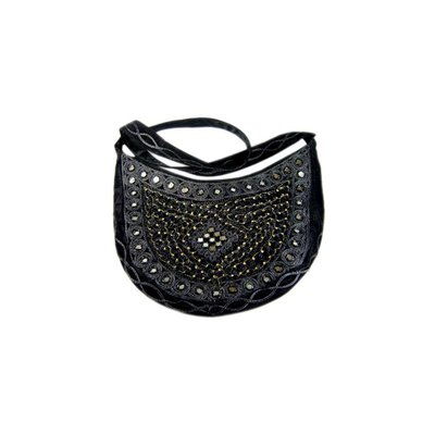 Shoulder bag with mirrors semicircle in Black