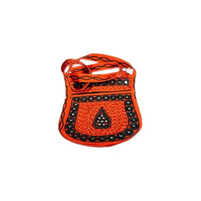 Shoulder bag handbag with embroidery Oriental Red