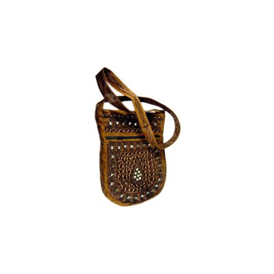 Shoulder bag handbag with embroidery Oriental Brown