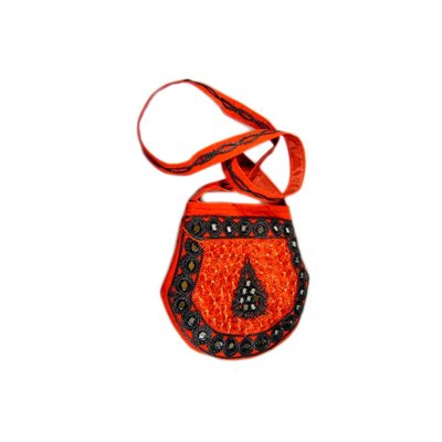 Shoulder bag handbag with embroidery Oriental Red